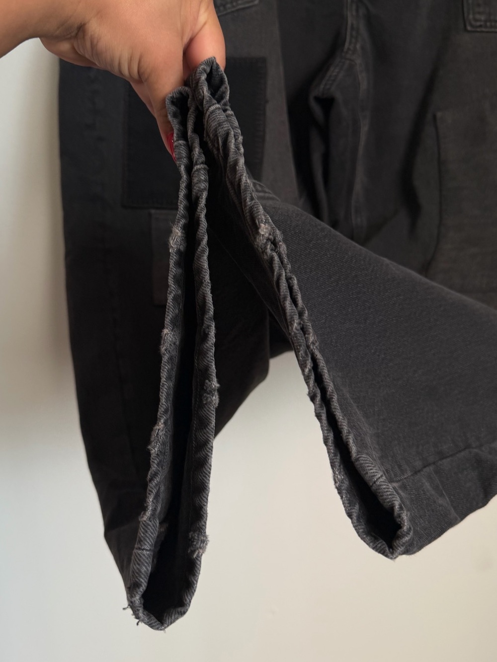 We The Free FP We Moxie Pull On Barrel Jeans Night Hawk Black Women Patch Sz 32 - Picture 6 of 11